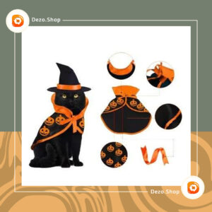 لباس حیوانات خانگی هالووین شنل جادویی و کلاه جادوگر